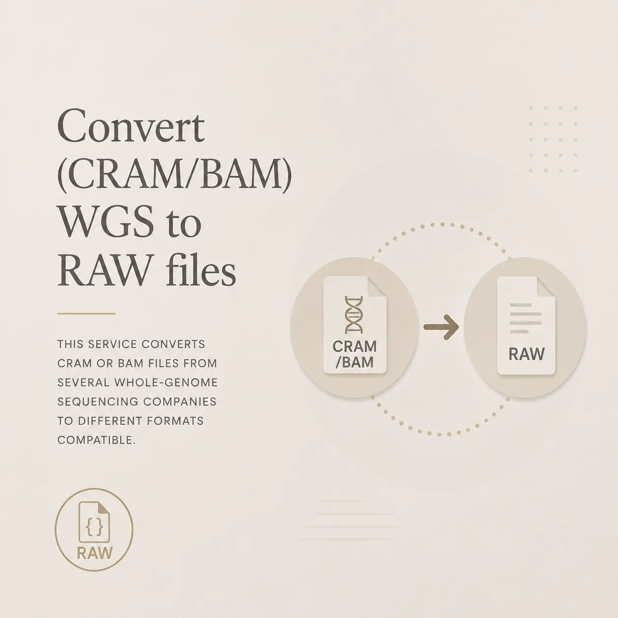 Convert (CRAM/BAM) WGS to RAW files