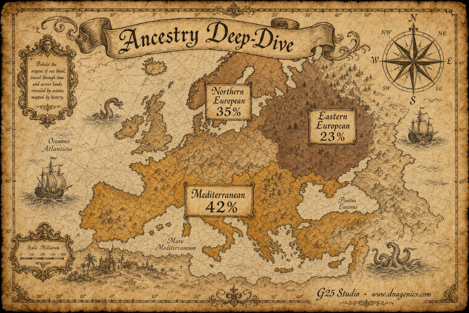Vintage Cartographic sample infographic
