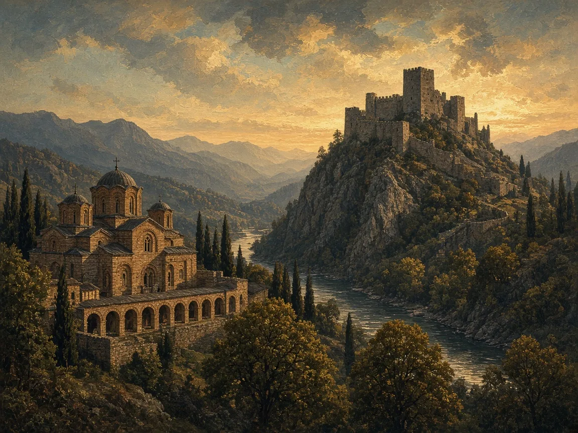 Illustration of Medieval landscape