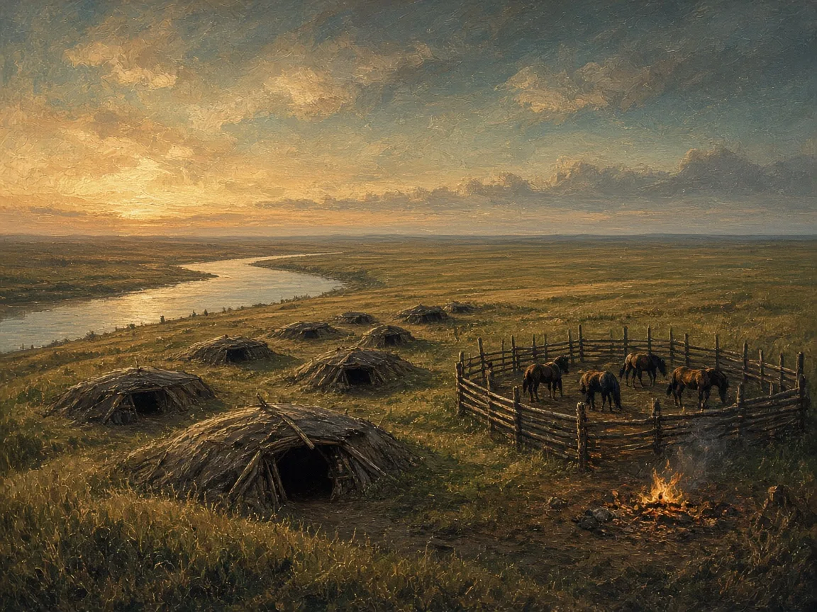 Illustration of Copper Age landscape