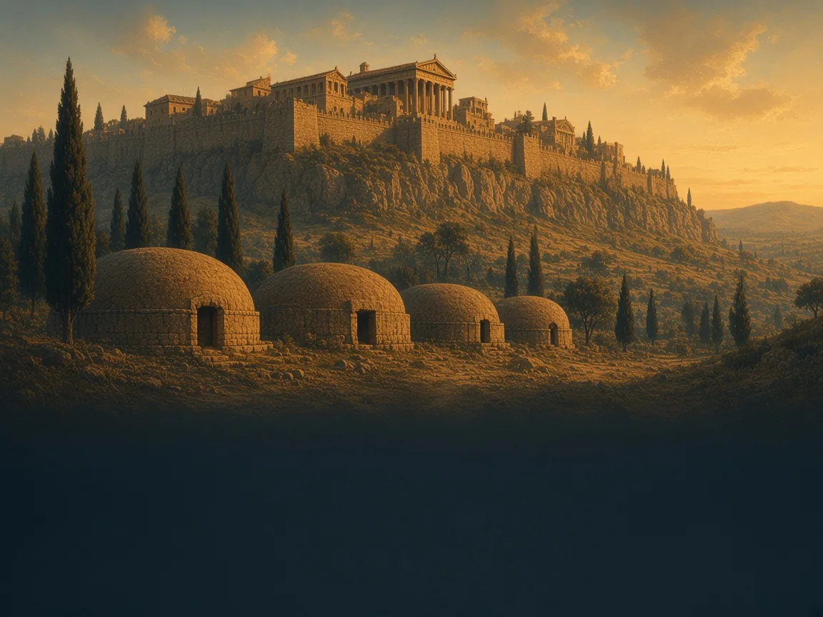 Illustration of Etruscan landscape