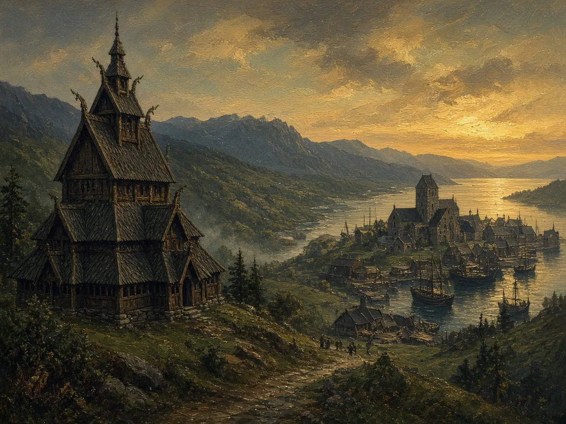 Illustration of Medieval landscape
