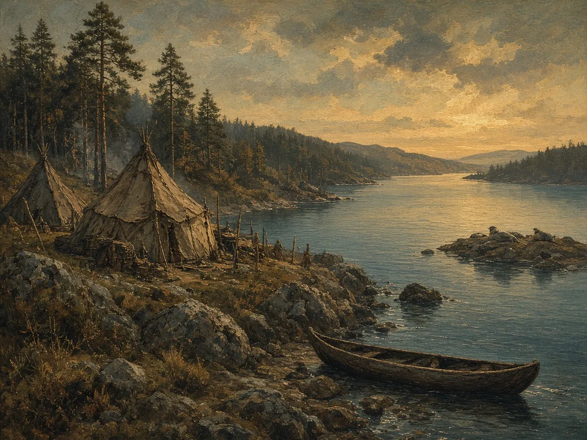 Illustration of Mesolithic landscape