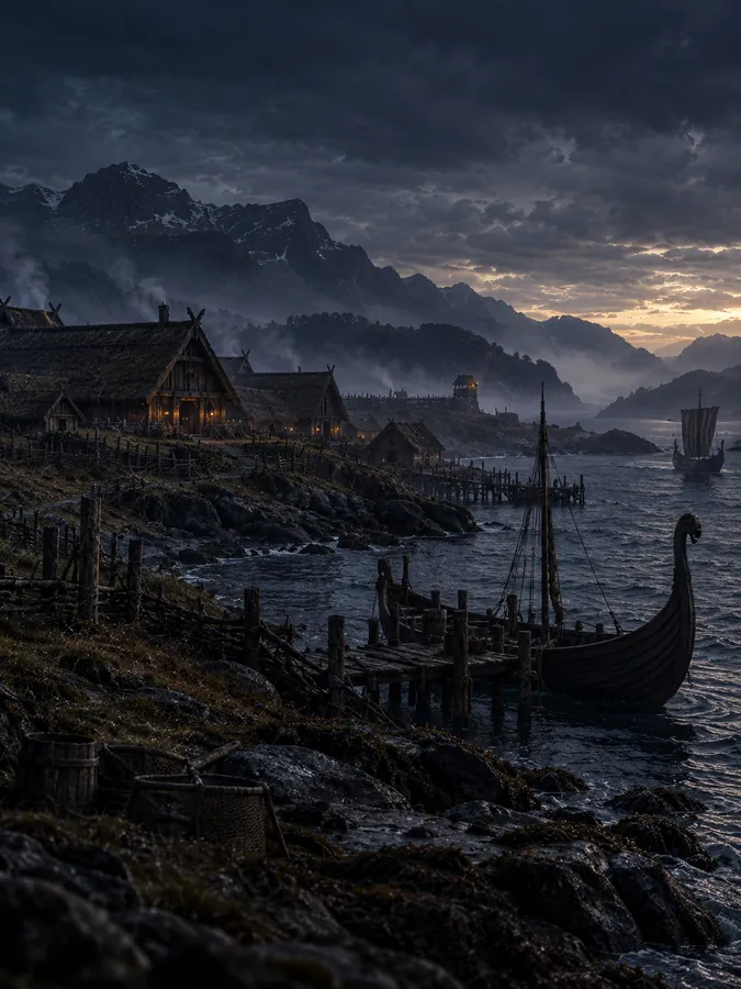AI-generated illustration evoking the Hanseatic League period