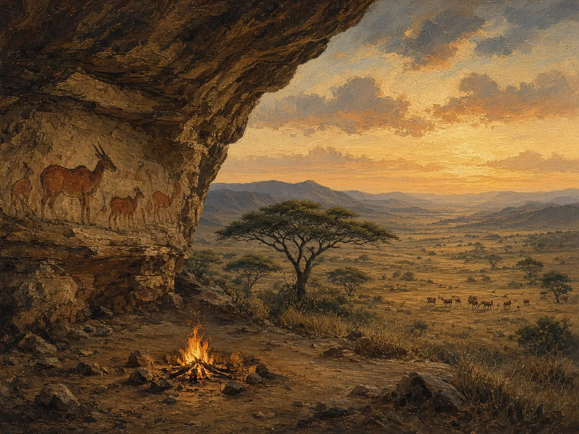 Illustration of Stone Age landscape
