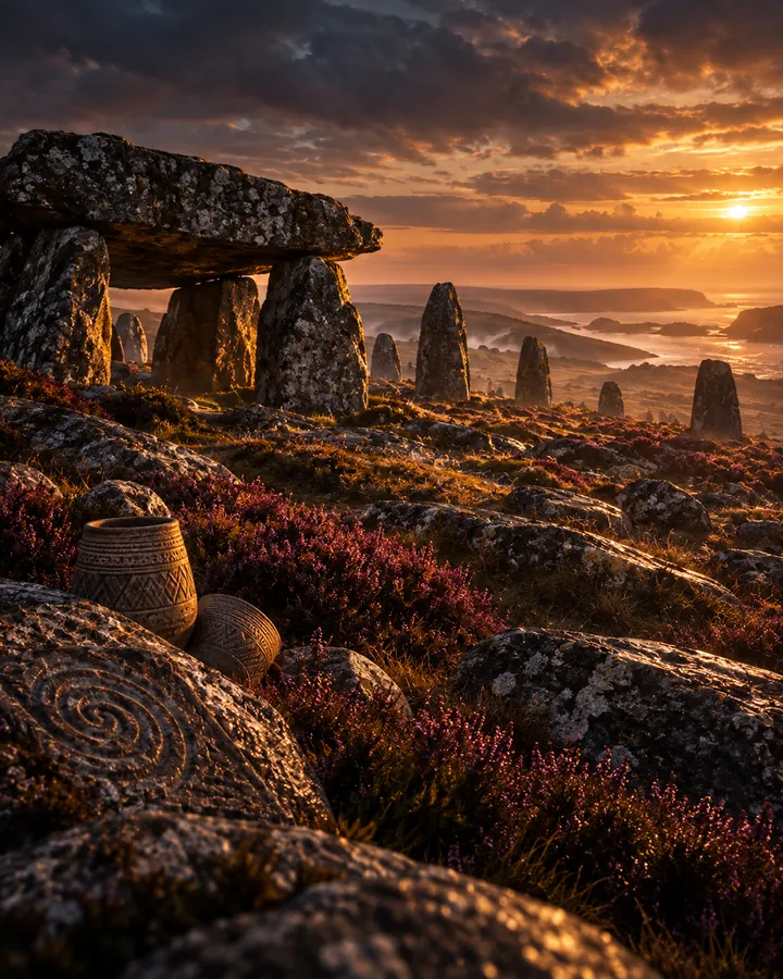 AI-generated illustration evoking the Megalithic & Bell Beaker period
