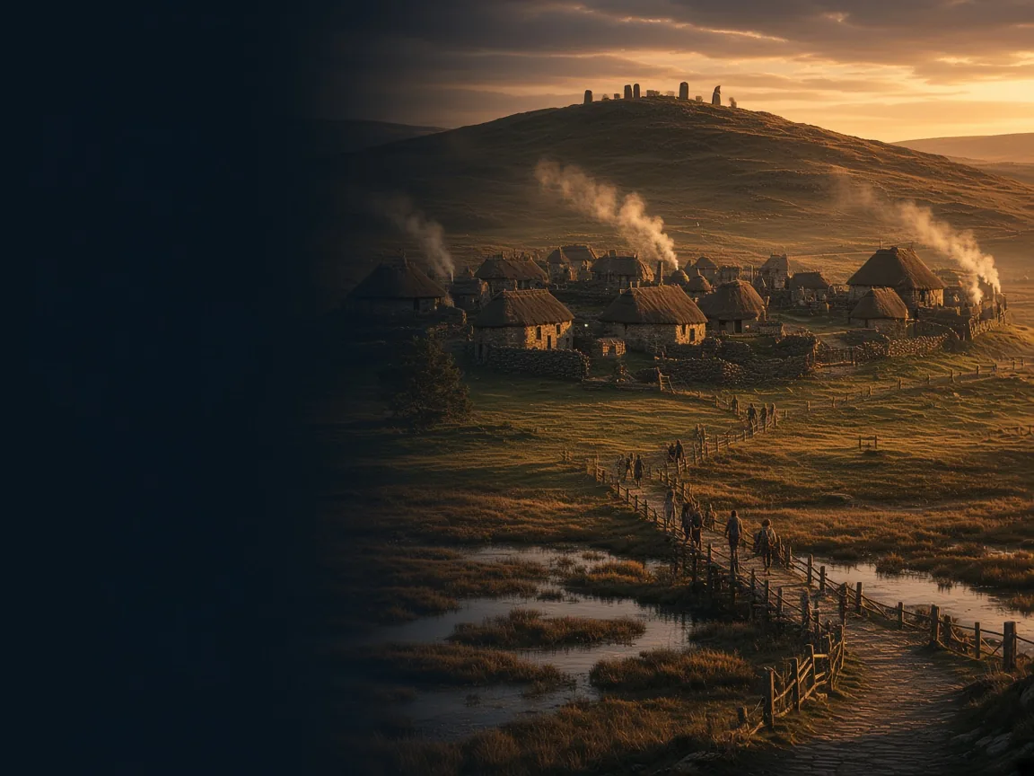Illustration of Bronze Age landscape