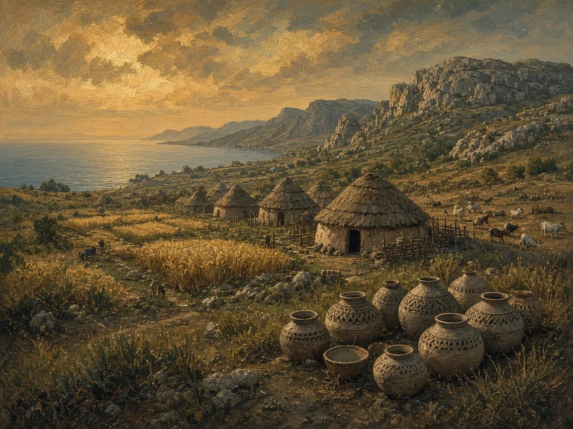Illustration of Neolithic landscape